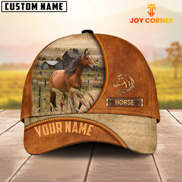 Uni Custom Name Horse Leather Pattern Cap TT8