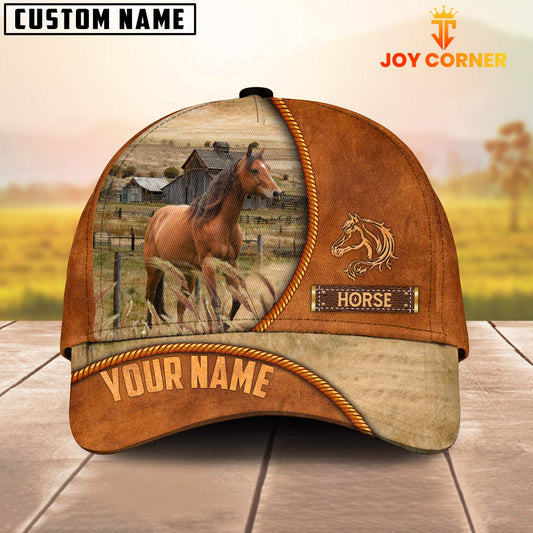 Uni Custom Name Horse Leather Pattern Cap TT8