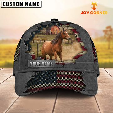 Uni Horse Customized Name US Flag Net Cap