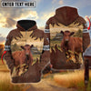 Uni Red Angus Brown Hair Pattern Personalized Name 3D Hoodie