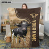 Uni Personalized Name Holstein Leather Pattern Blanket