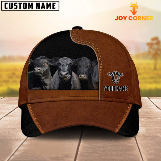 Uni Black Angus Black Brown Farm Customized Name Cap