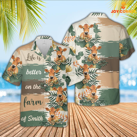 Uni Custom Name Jersey Life Is Better On The Farm Hawaiian Shirt