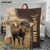 Uni Personalized Name Moose Leather Pattern Blanket