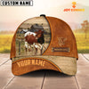 Uni Custom Name Pinzgauer Cattle Leather Pattern Cap