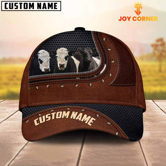 Uni Belted Galloway Happiness Zipper Pattern Customized Name Cap