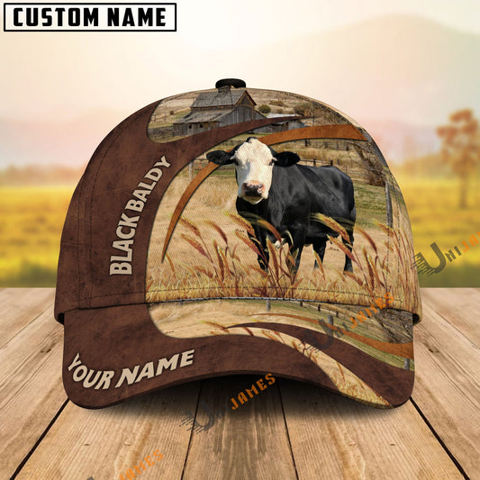 Uni Black Baldy Brown Premium Customized Name Cap