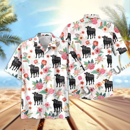 Uni Black Angus Fresh Summer 3D Hawaiian Shirt