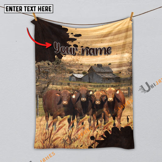 Uni Personalized Name Diligent Beefmaster Blanket