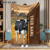 Uni Personalized Name Holstein Farming Life Pattern Blanket