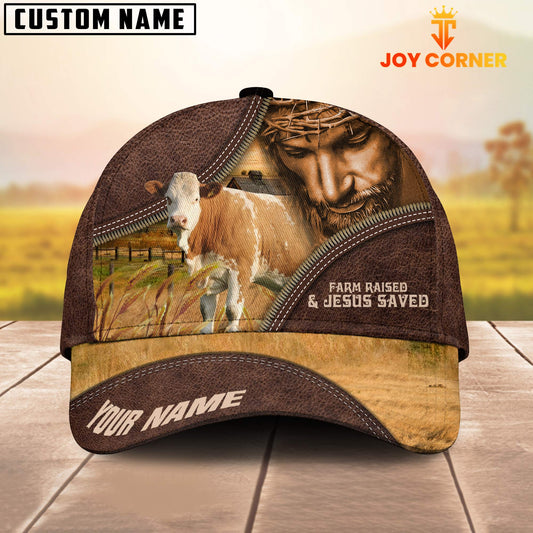 Uni Simmental Farm & Jesus Customized Name Cap