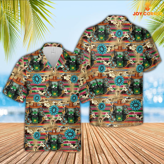 Uni Tractor Cowboy Pattern 3D Hawaiian Shirt