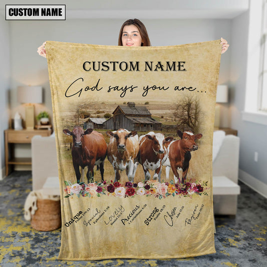 God Says You Are - Uni Personalized Name Ayrshire Blanket