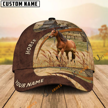 Uni Horse Brown Premium Customized Name Cap