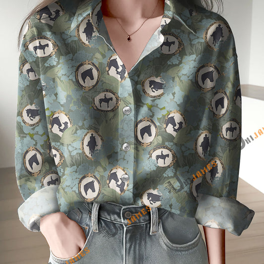 Unique Horse Equestrian Silhouette Frames Casual Shirt