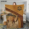 Uni Personalized Name Camels Brownie Background Blanket