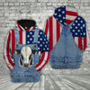 Uni Black Baldy Cattle US Flag Farm Personalized 3D Hoodie