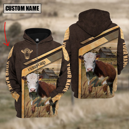 Uni Hereford On The Meadow Custom Name Hoodie