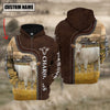 Uni Charolais Farming Leather Pattern Personalized 3D Hoodie