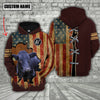 Uni Dexter US Flag Retro Personalized 3D Hoodie