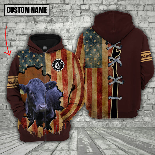 Uni Dexter US Flag Retro Personalized 3D Hoodie