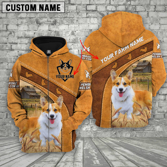 Uni Pembroke Welsh Corgi Races Custom Name Printed 3D Hoodie