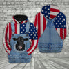Uni Black Angus Cattle US Flag Farm Personalized 3D Hoodie