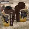 Uni Black Hereford Farming Leather Pattern Personalized 3D Hoodie