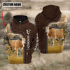 Uni Simmental Farming Leather Pattern Personalized 3D Hoodie