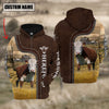 Uni Hereford Farming Leather Pattern Personalized 3D Hoodie