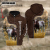 Uni Shorthorn Farming Leather Pattern Personalized 3D Hoodie