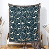 UniJames Horse Navy Blue Pattern Woven Blanket