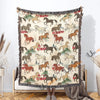 UniJames Horse Farm Pattern Woven Blanket