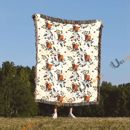 UniJames Horse Christmas Pattern Woven Blanket