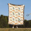 UniJames Horse Floral Yellow Pattern Woven Blanket