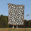 UniJames Horse Flower Pattern Black Woven Blanket