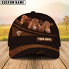 Uni Red Angus Farm Leather Pattern Customized Name Cap