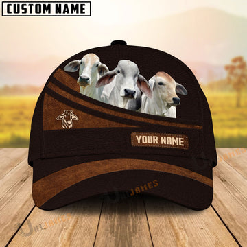 Uni Brahman Farm Leather Pattern Customized Name Cap