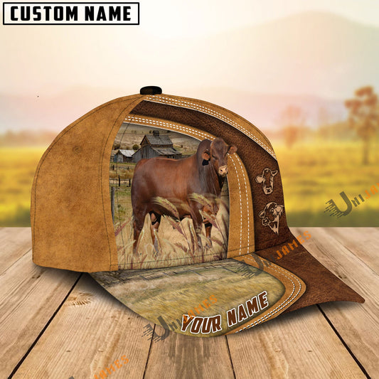 Uni Beefmaster Ranch Lift Leather Pattern Customized Name Cap