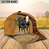 Uni Black Baldy Ranch Lift Leather Pattern Customized Name Cap