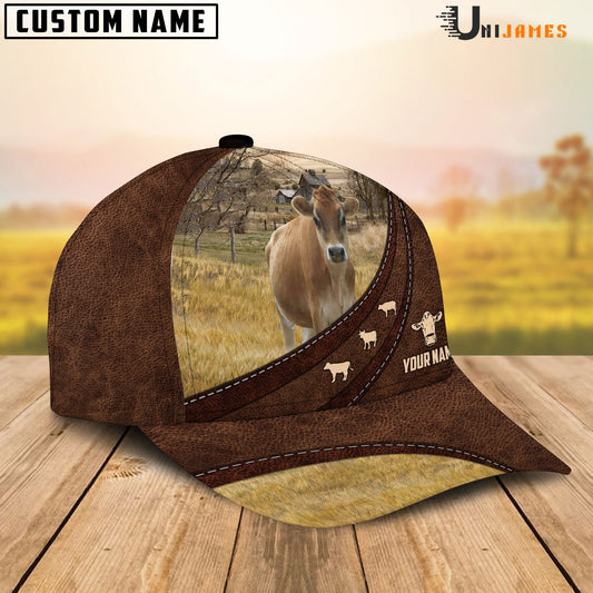 Uni Jersey Amazing Farm Leather Pattern Customized Name Cap