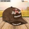 Uni Shorthorn Daisy Flowers Brown Customized Name Cap
