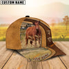 Uni Red Angus Ranch Lift Leather Pattern Customized Name Cap