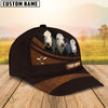 Uni Black Baldy Farm Leather Pattern Customized Name Cap