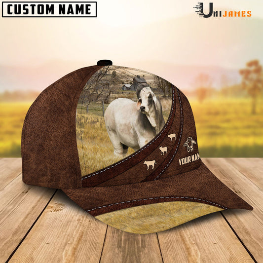 Uni Brahman Amazing Farm Leather Pattern Customized Name Cap