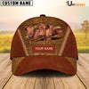 Uni Red Angus Happy Face Cattle Customized Name Cap