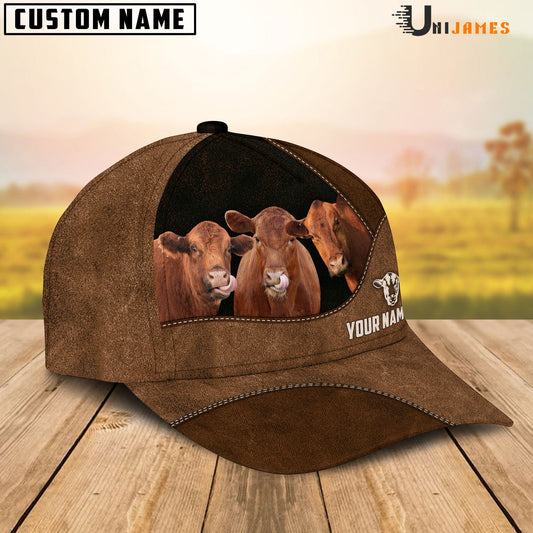 Uni Red Angus Happiness Farming Life Customized Name Cap