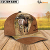 Uni Shorthorn Cattle Personalized Name Brown Farm Cap