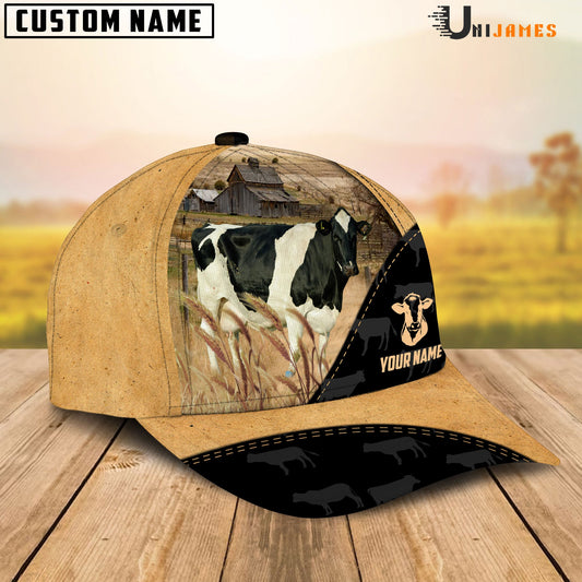 Uni Holstein Cattle Black & Yellow Personalized Name Cap