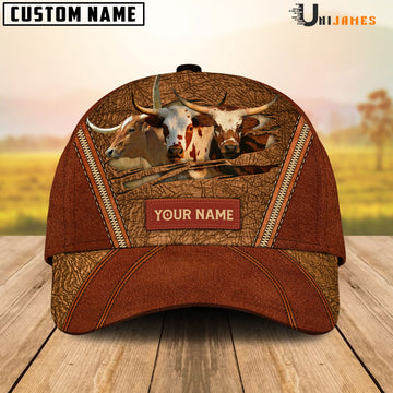 Uni Texas Longhorn Happy Face Cattle Customized Name Cap